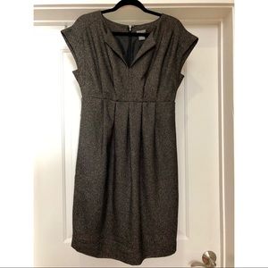 Ann Taylor Tweed Pleated Sheath Career Dress